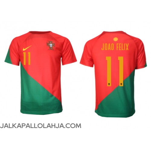 Portugali Joao Felix #11 Kopio Koti Pelipaita MM-kisat 2022 Lyhyet Hihat